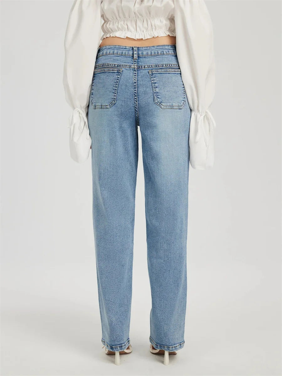 Mid Waisted Jeans Women's Spring Autumn Fashion