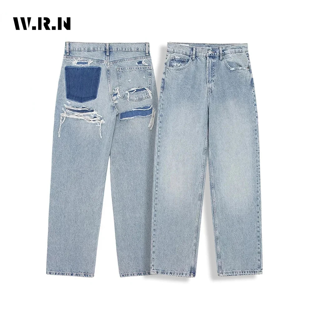 Vintage High Waist Blue Jeans Women's Casual