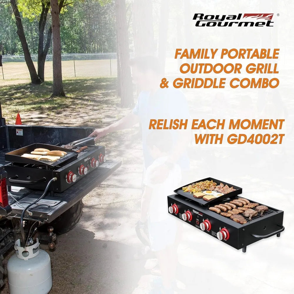 4-Burner Tailgater Grill & Griddle Combo