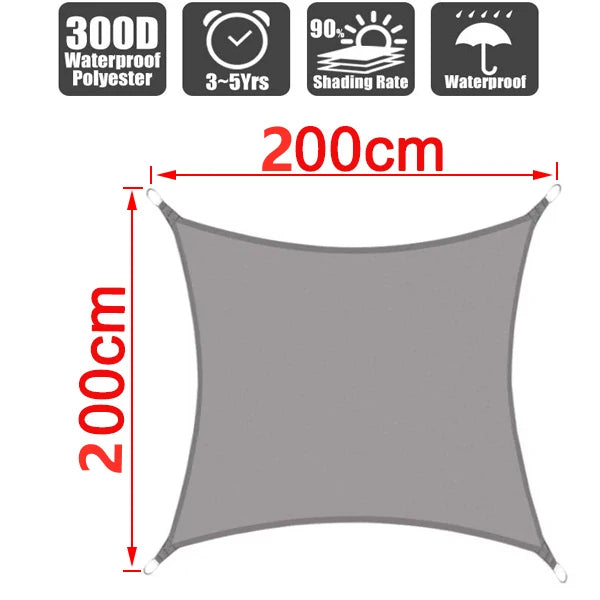 3x5m3x6m4x5m Waterproof Sunshade 300D Shade Protection Shade Sail Awning Camping Shade Cloth Large Outdoor Canopy Garden Yard