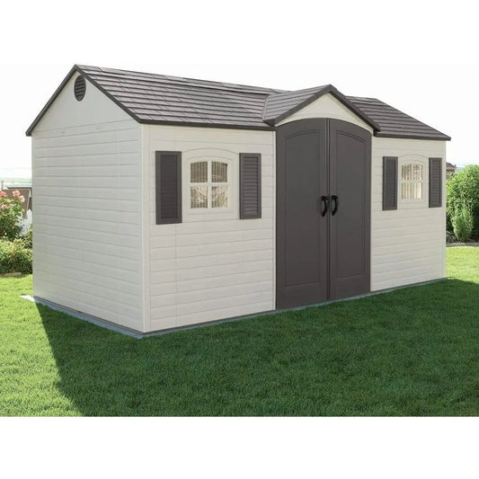 Outdoor Storage Shed 8 X 15 FT, Shed and Lockable Steel-Reinforced Doors for Added Security Protection