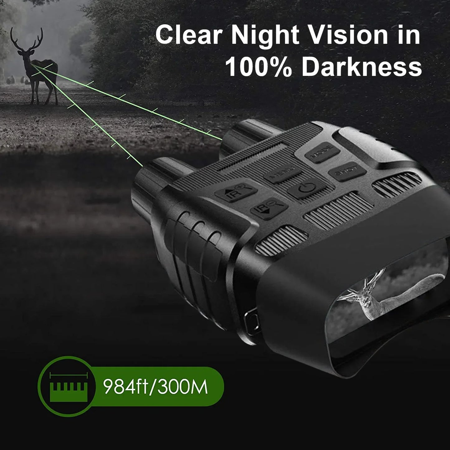 Infrared night vision telescope, 100% Binocular all black night vision device