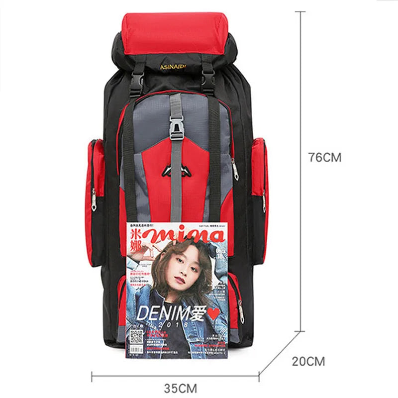 Large Bag 80L Backpack Women Men Waterproof