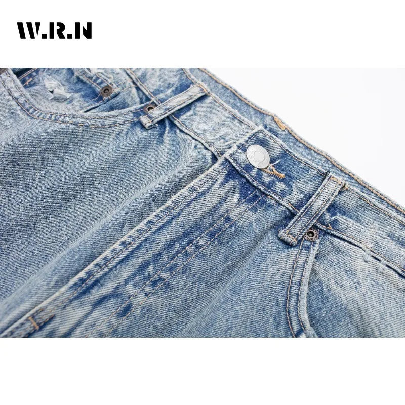 Vintage High Waist Blue Jeans Women's Casual