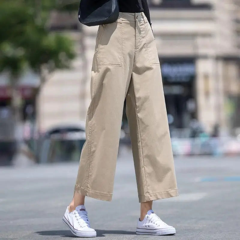 High Waist Wide Leg Pants Women's Spring And Autumn