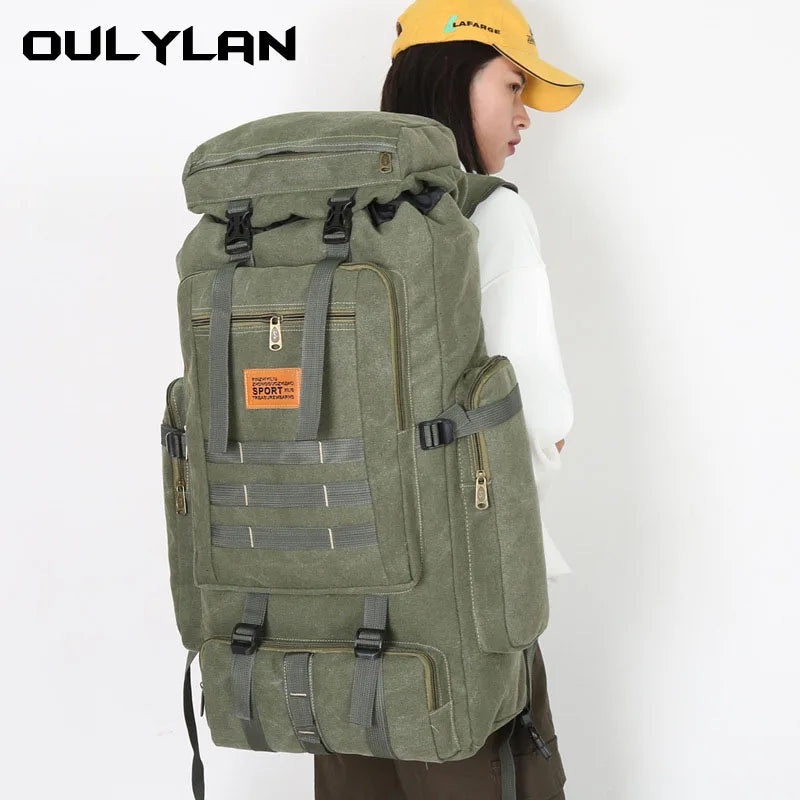 80L Backpack 600D Nylon Waterproof. For Women Men