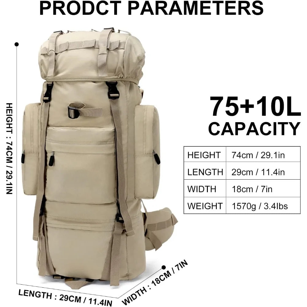 85L Lightweight Internal Farm Backpack for Men Women