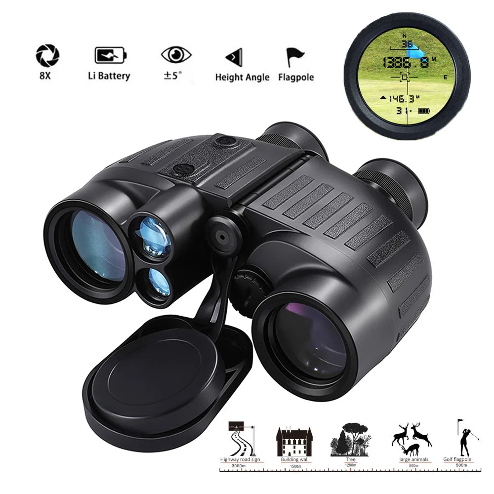 Alpine Outdoor Supplies 8x40 binoculars with FMC lens, waterproof design, rangefinder, compass, suitable for bird watching and hunting