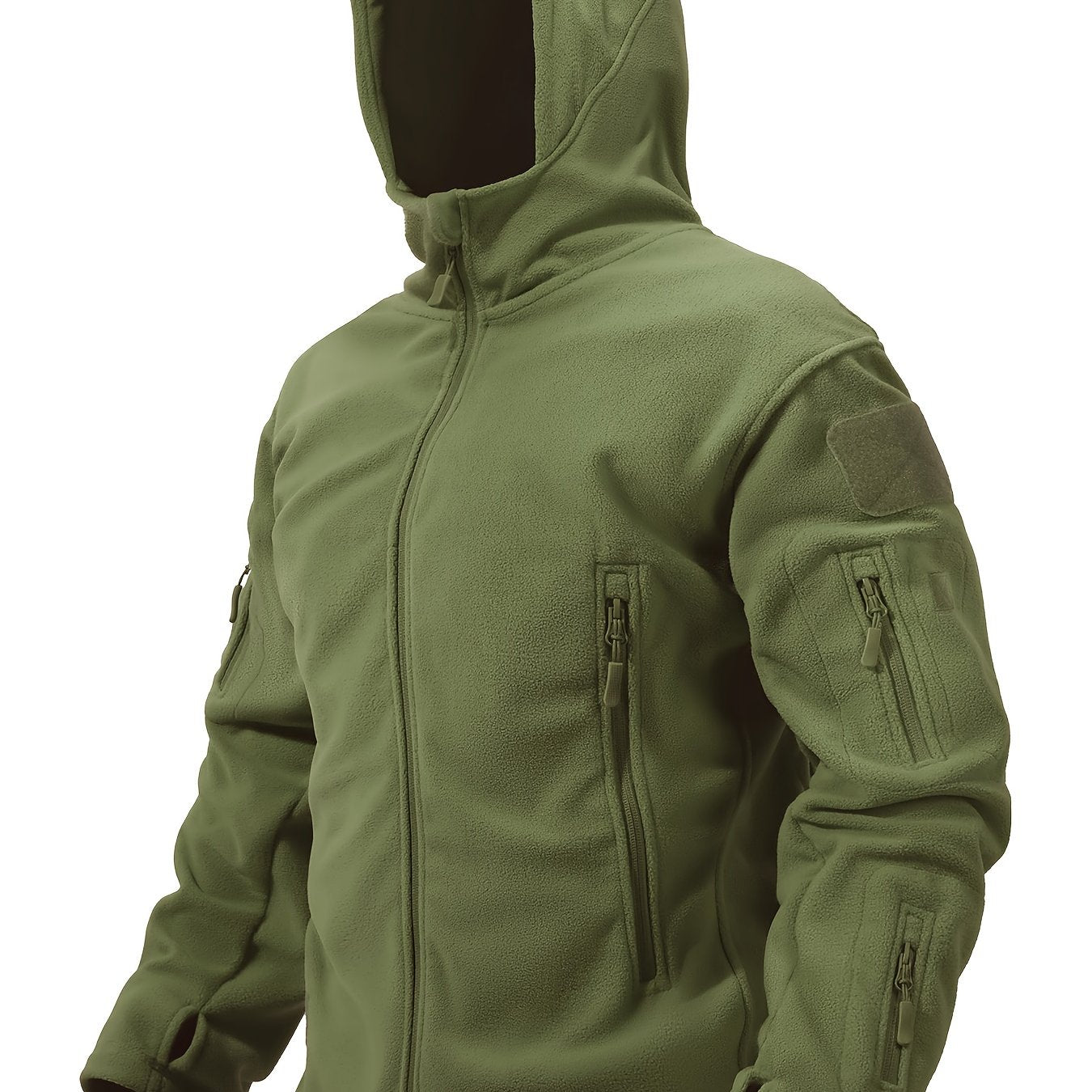 Men's Outdoor Fleece Hooded Softshell Jacket Windproof