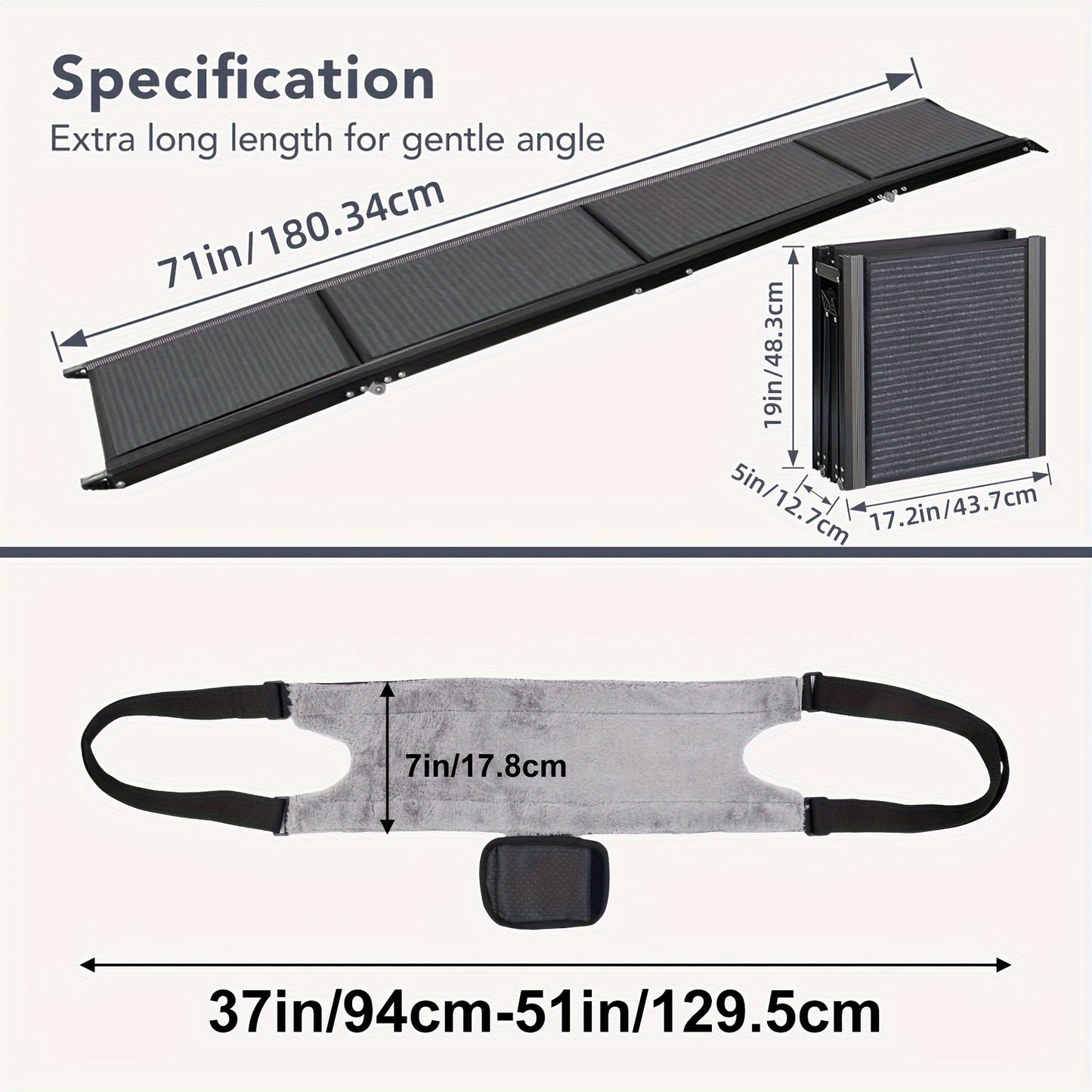 2pcs Dog Ramp For Car, Portable Pet Ramp With 1 Built-in Handle, Folding Dog Ramp For Large And Small Dog