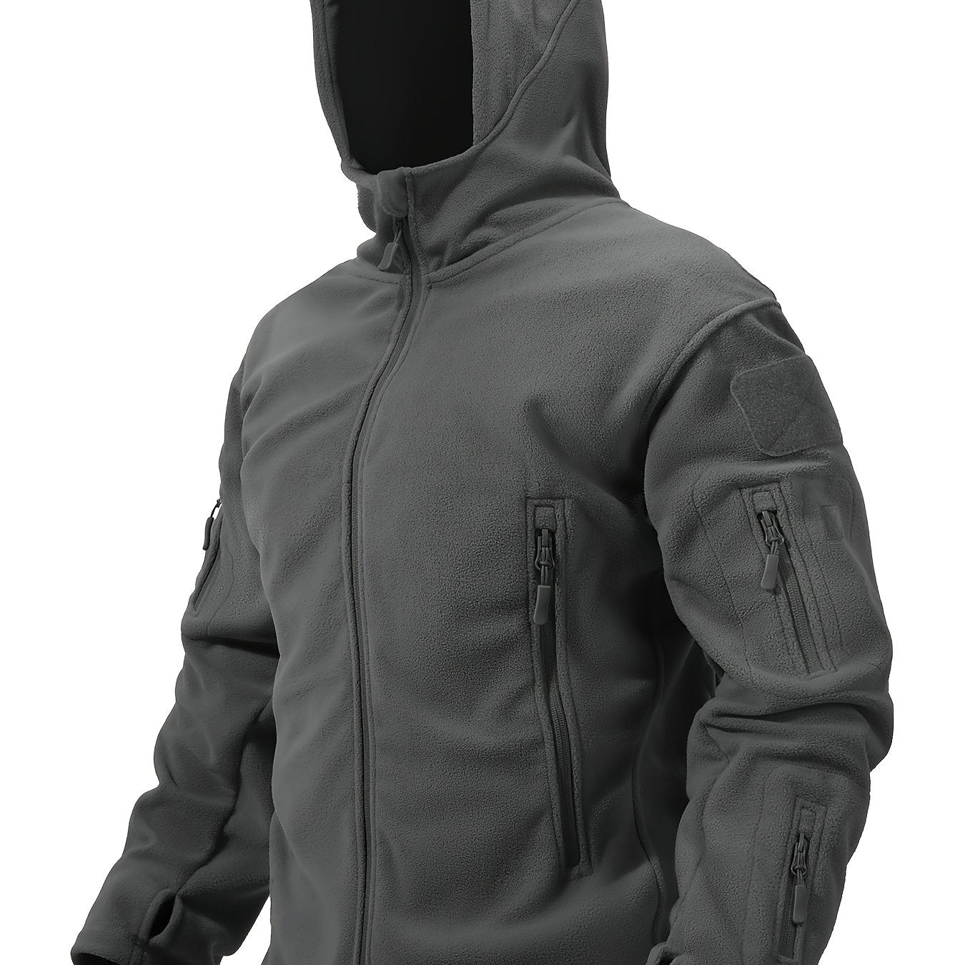 Men's Outdoor Fleece Hooded Softshell Jacket Windproof