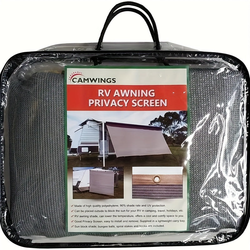 RV Awning Sun Shade Screen UV Blocker Kit For Motorhomes, Campers, Gray Mesh Sunshade
