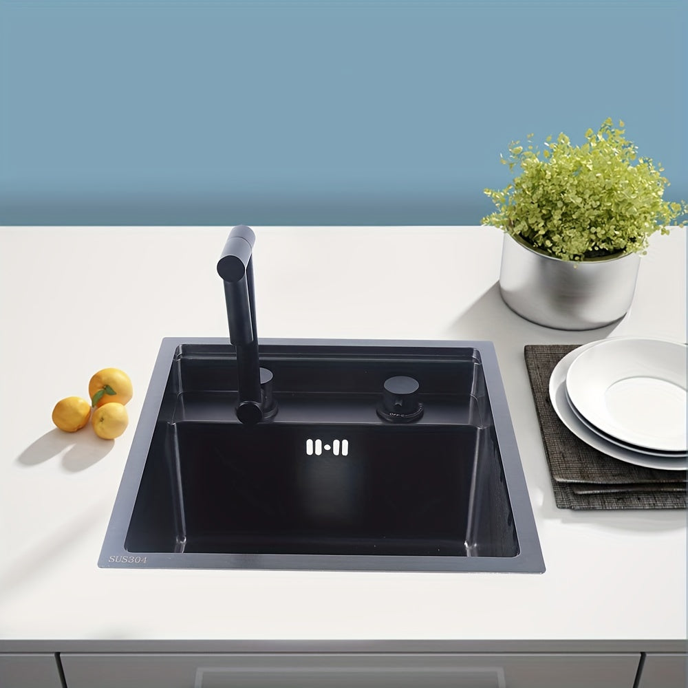 RV Kitchen Sink Bar Sink With Folding Faucet, Cover, Drain Pipe And Strainer Full Set