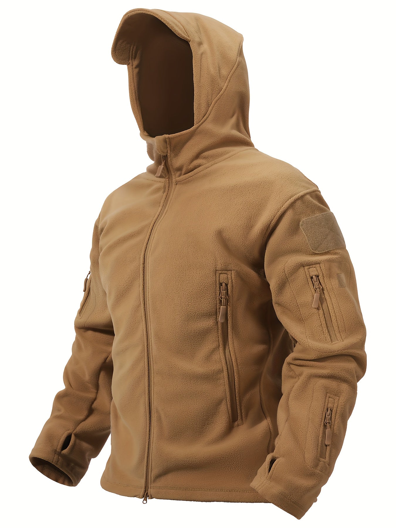 Men's Outdoor Fleece Hooded Softshell Jacket Windproof