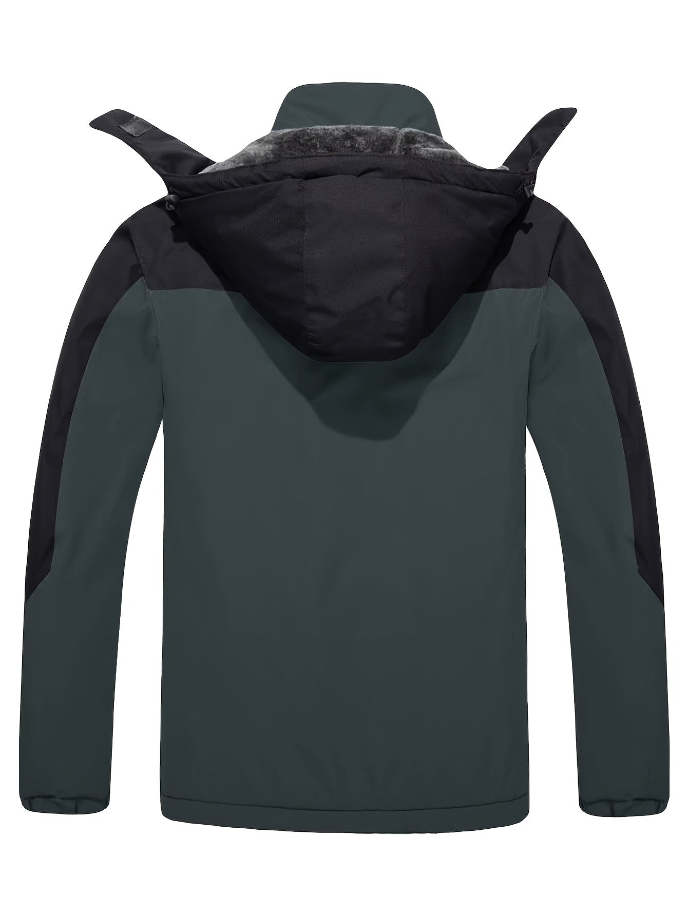 Men's Jacket, Full Zipper With Hoodie, Fleece Lined, Windproof And Waterproof With Removable Hat And Multi-Pockets