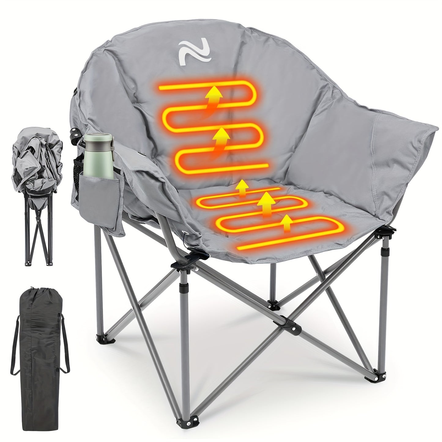 500lbs Heated Camping Chair, Portable Heated Camping Chair