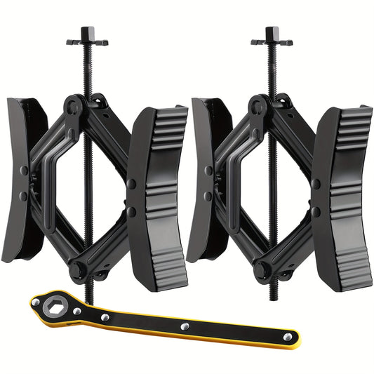 Heavy Duty H-shaped RV Tire Locking Chock, Built-in Wrench Fit For 3.5 To 12 Tire Space, 2 Sets Of Camper Wheel Chocks With Ratchet Wrench