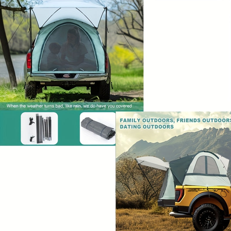 Portable 2-Person Truck Bed Tent - Waterproof, Double Layer, Easy Setup for Camping