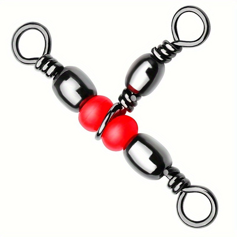 Fishing three-way swivels, 60-piece pack, Alpine Outdoor Supplies, T-shape barrel swivels for catfish rigs, 20 to 90 lbs test weight