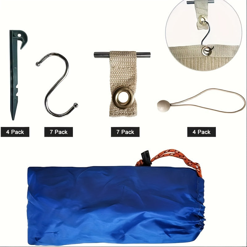 RV Awning Sun Shade Screen UV Blocker Kit For Motorhomes, Campers, Gray Mesh Sunshade