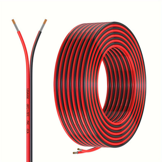 Flexible 2-Conductor Extension Cord - 12/14/16/18 Gauge, Red & Black