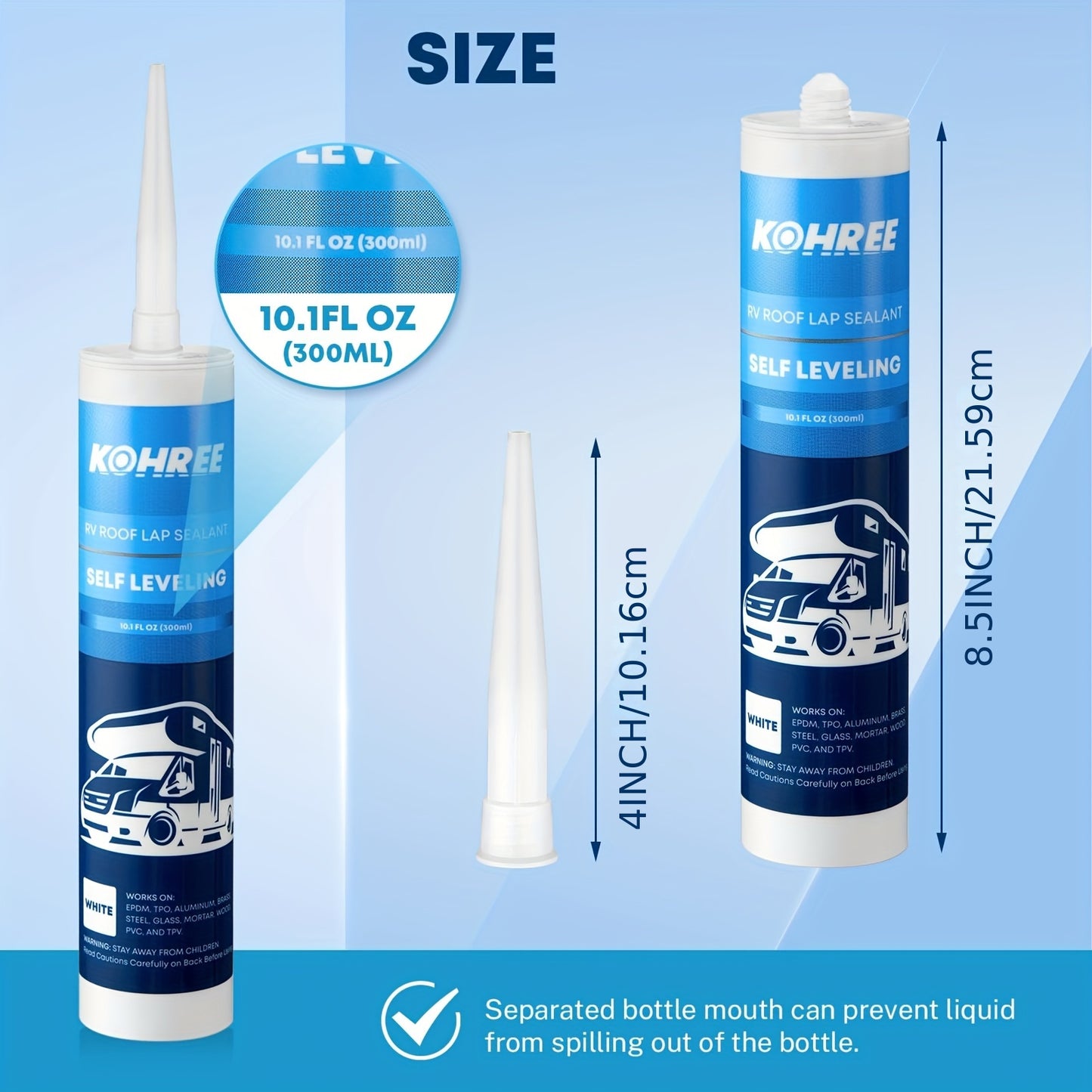 2/4pcs RV Roof Sealant, Self-Leveling Lap Sealant White, RV Caulking Sealant for RV Roofing