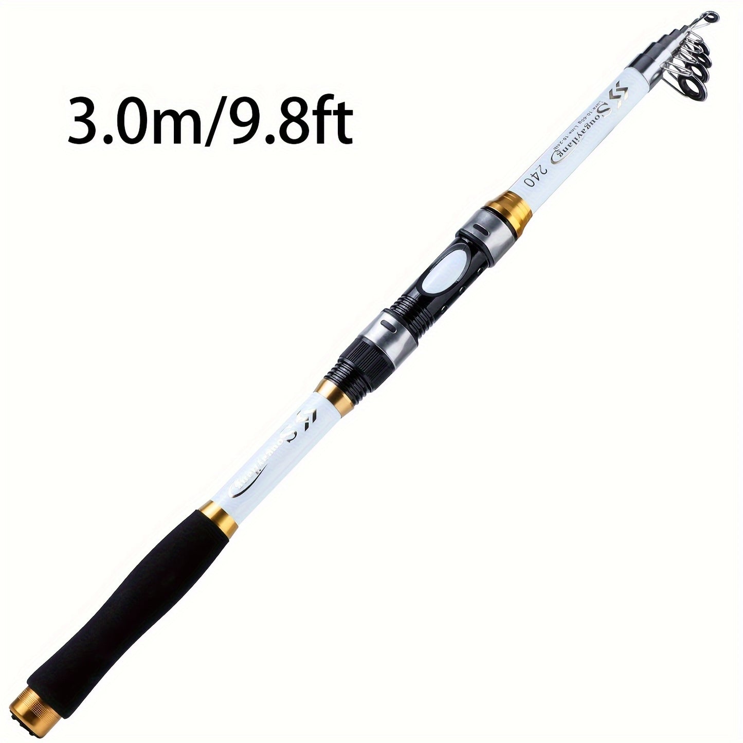 1.8M 2.1M 2.4M 2.7M 3.0M 3.3M Spinning Fishing Rod Max Drag 10Kg Ultralight Carbon Fiber Portable Telescopic Fishing Pole