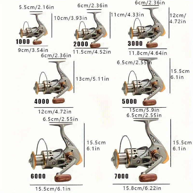 Ultra Smooth Metal Spinning Reel - 5:2:1 Gear Ratio, Max Drag 10kg - Durable and High Performance Freshwater and Saltwater Fishing Gear