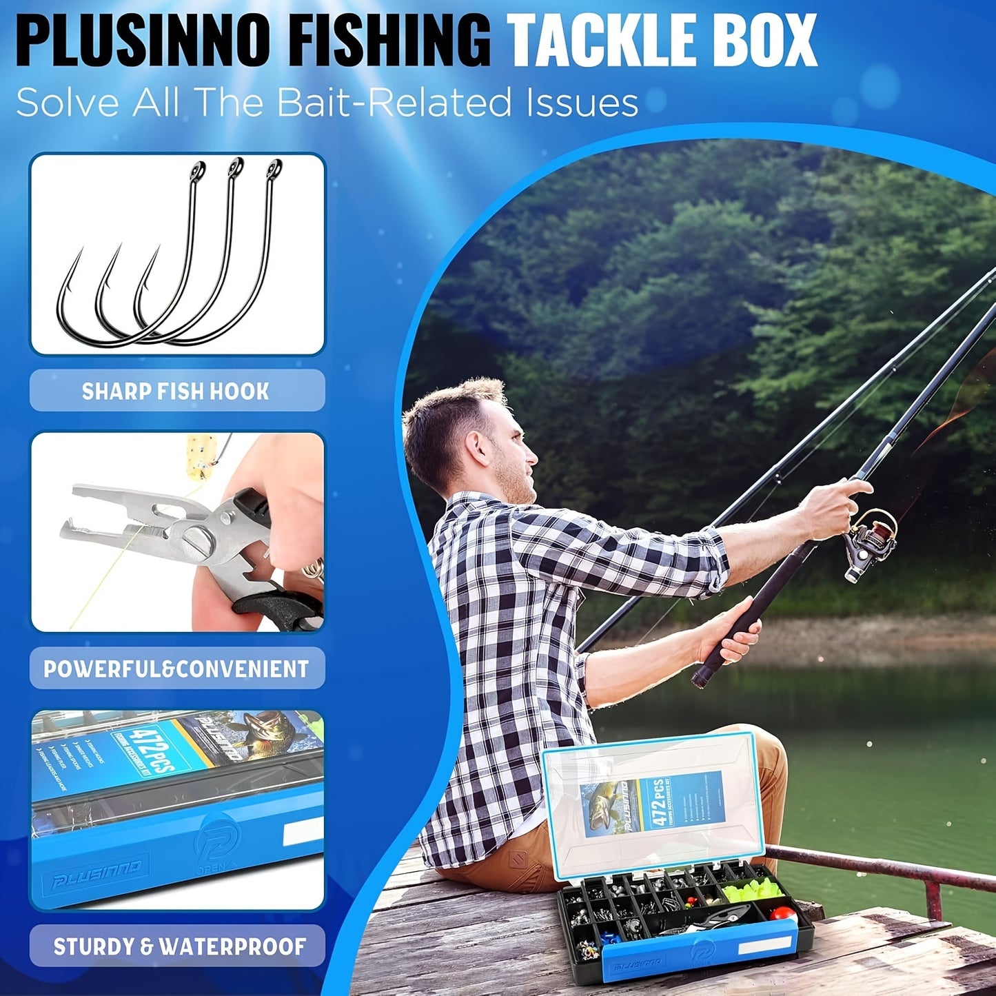 472pcs Fishing Tackle Box With Tackle Included