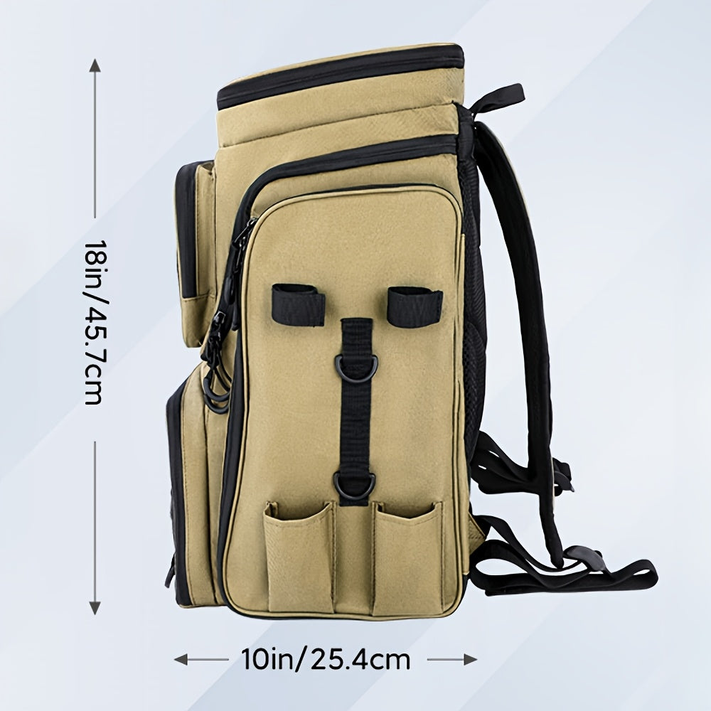 Fishing Backpack with Rod Holders, 42L Large Water-resistant Fishing Tackle Bag