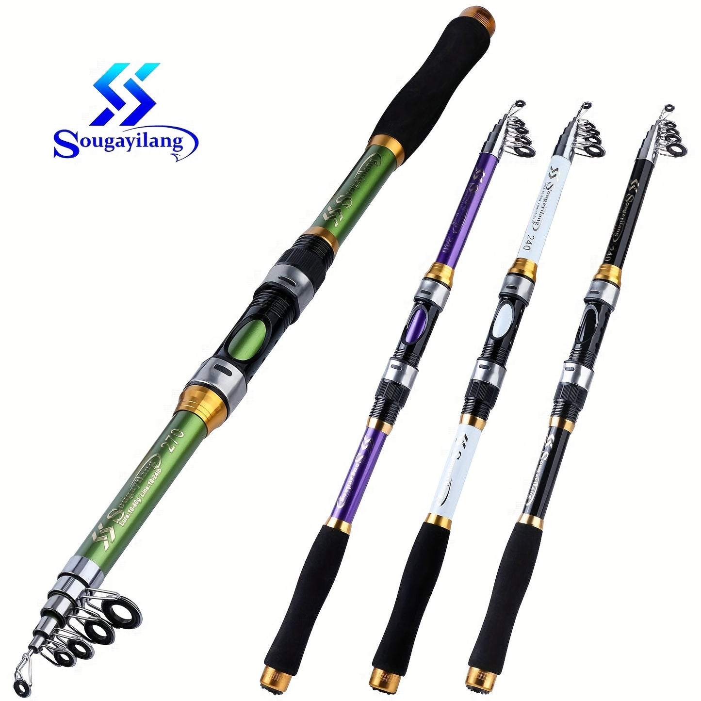 1.8M 2.1M 2.4M 2.7M 3.0M 3.3M Spinning Fishing Rod Max Drag 10Kg Ultralight Carbon Fiber Portable Telescopic Fishing Pole