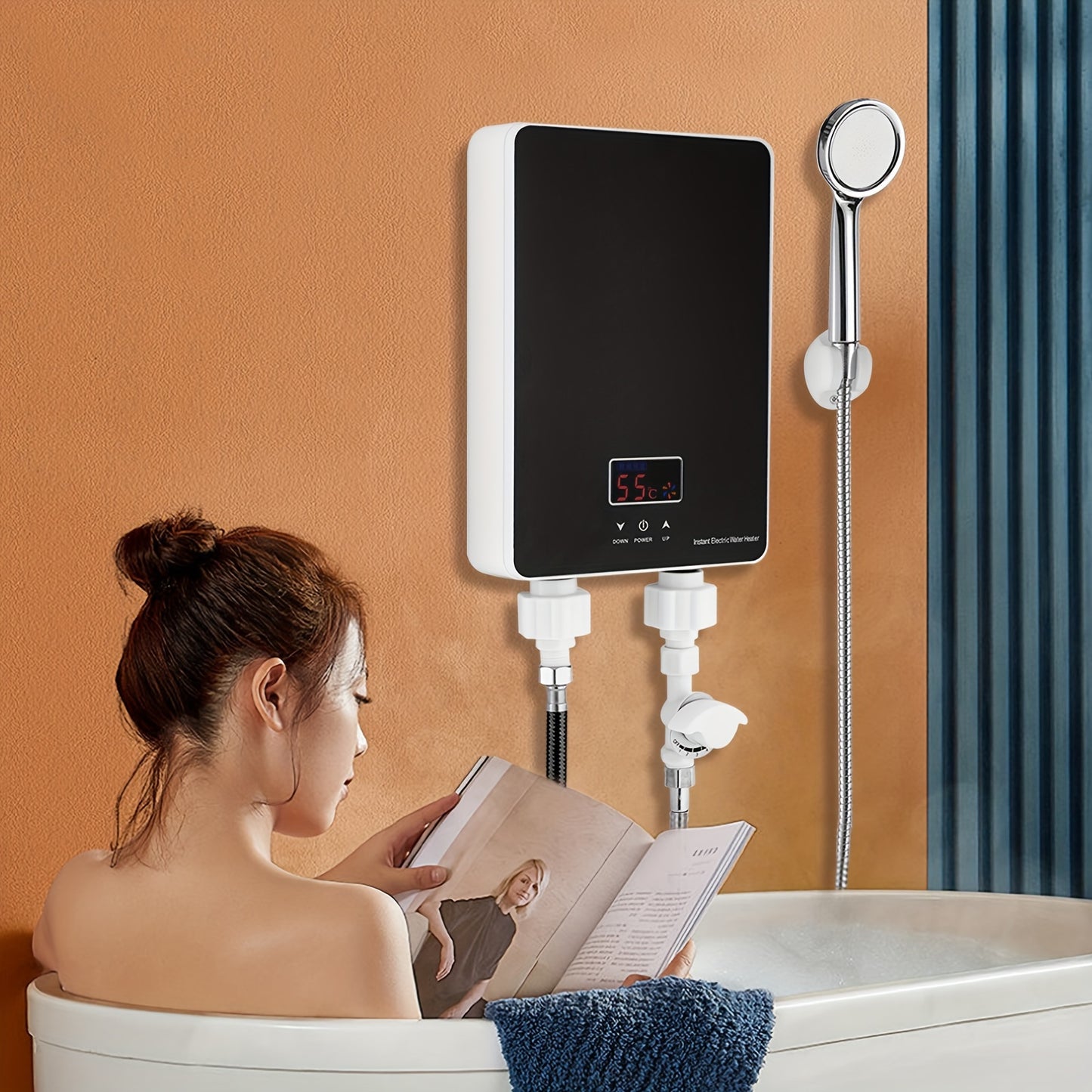 6000W Tankless Water Heater Electric Water Heater For Bathroom With Shower Head