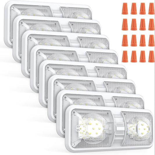 8pcs RV Interior LED Lights, 12V 1000LM Ceiling Dome Light with Switch