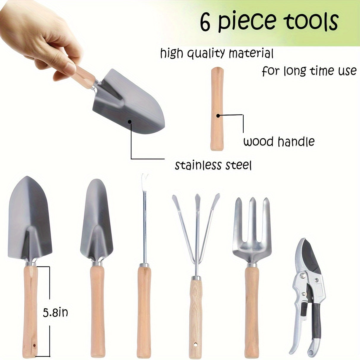 9 Piece Heavy Duty Gardening Tools with Sturdy Stool with Detachable Tool Kit