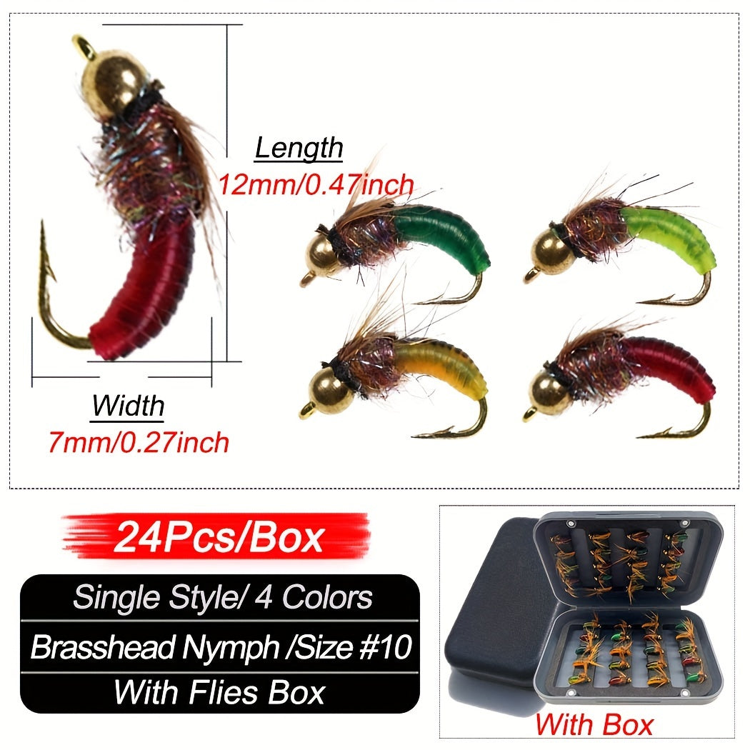 Fly Fishing Flies Collection 24-114Pcs Flies Dry Wet Nymph Streamers Fly Assortment with Fly Box